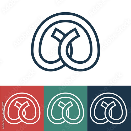 Linear vector icon with pretzel