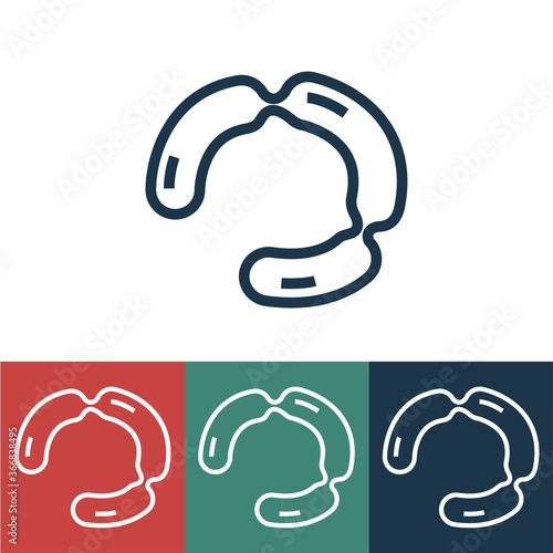 Linear vector icon with sausages