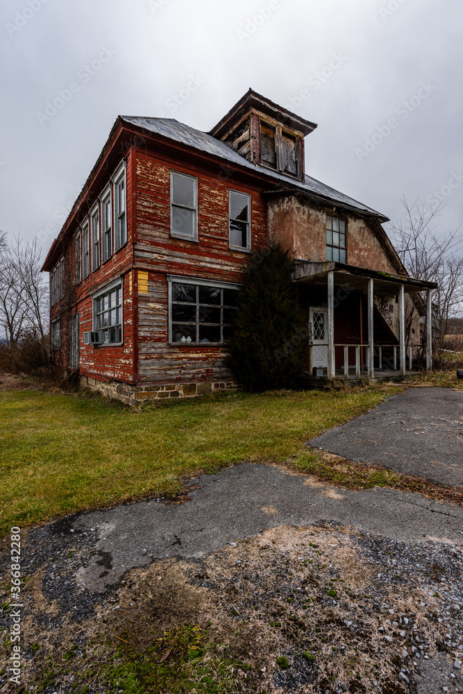 Abandoned Tulls School + Parking Lot - Pennsylvania