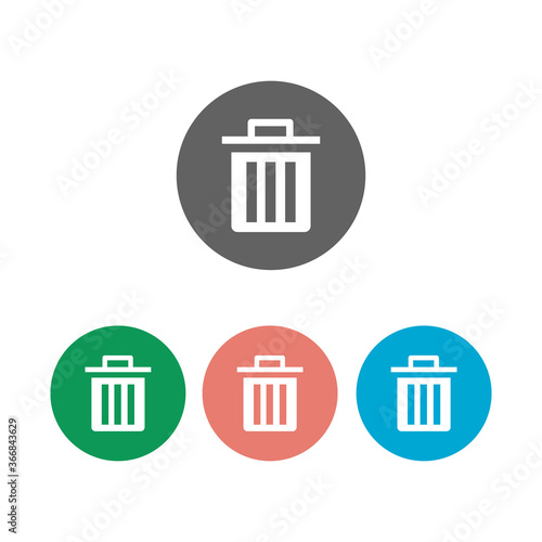 Delete icon set isolated on circle button