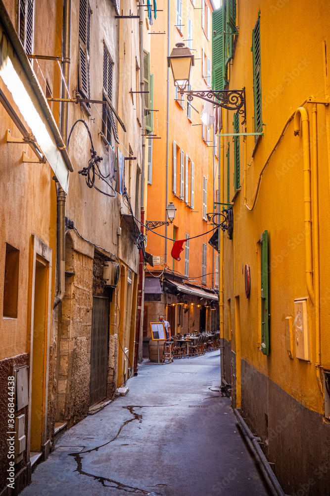 Fototapeta premium The historic district of Nice with its colorful buildings - travel photography