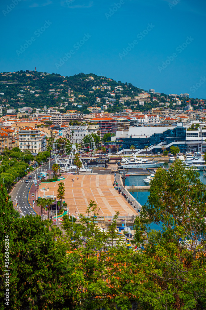 Aerial view over the city of Cannes at the French riviera - travel photography