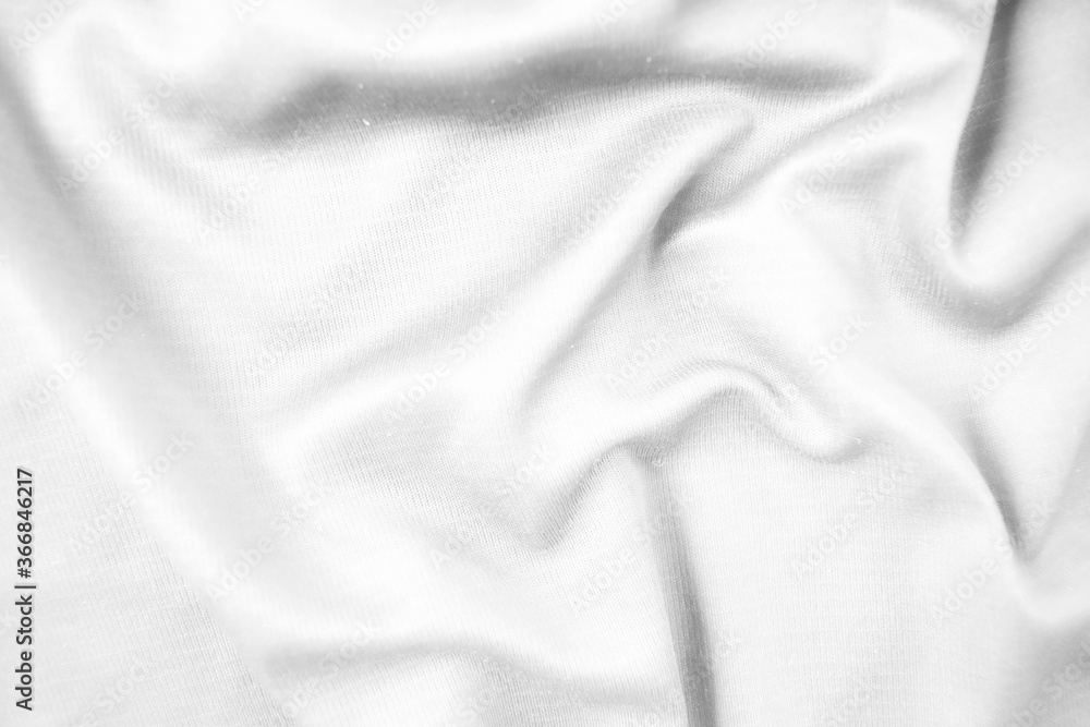 Obraz premium Abstract white fabric texture background. Wavy white cloth.