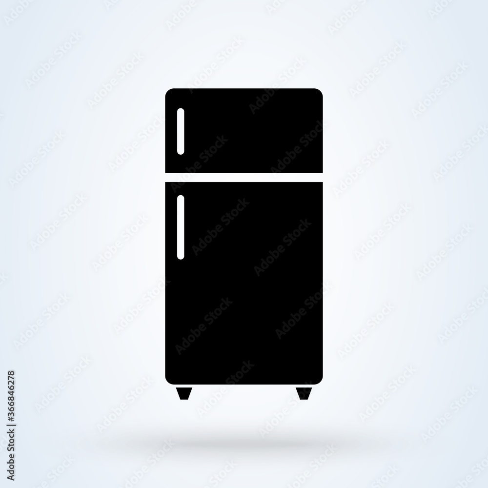 Refrigerator. Simple modern icon design illustration.