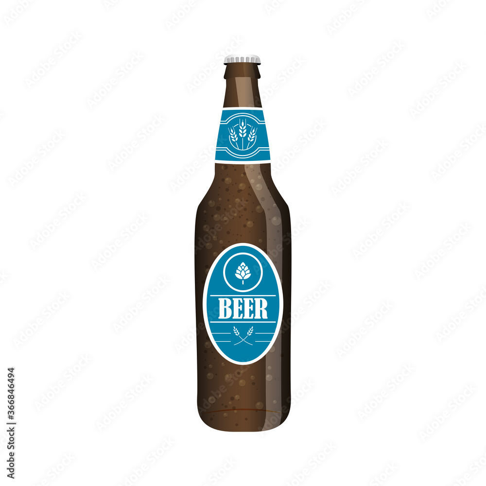 Isolated black beer bottle vector design Isolated black beer bottle vector design