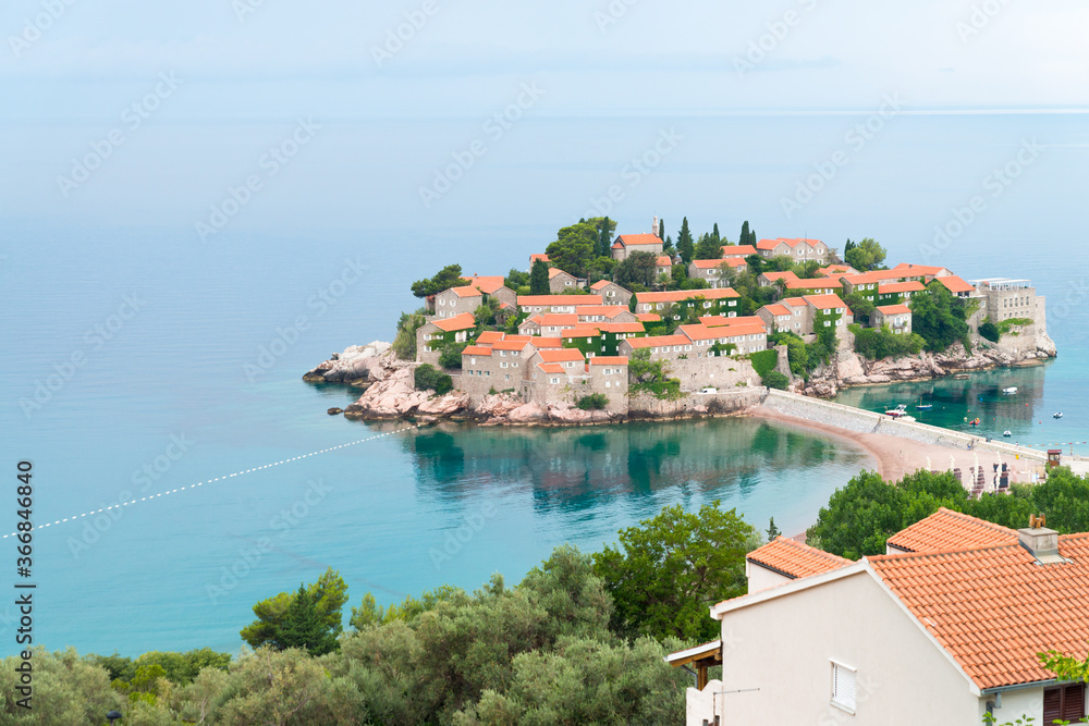 Sveti Stefan island in Adriatic sea