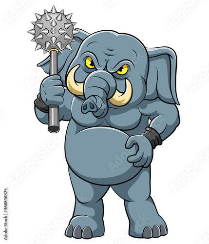 Big elephant with cudgel in standing pose