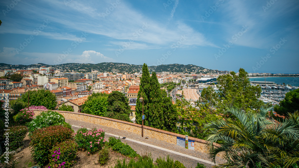 Aerial view over the city of Cannes at the French riviera - travel photography