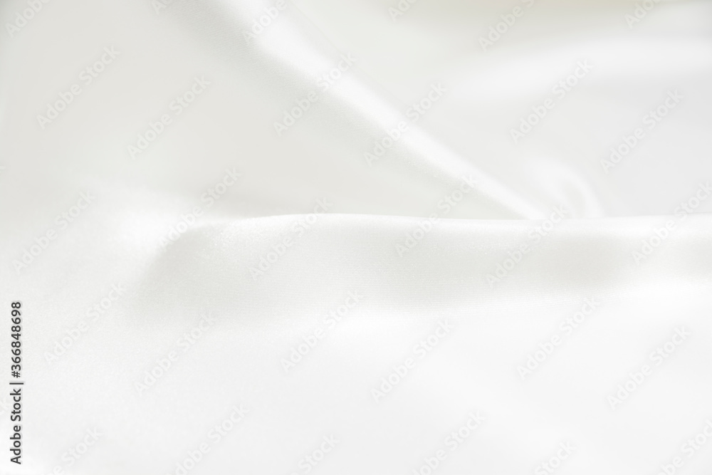 White satin fabric with gentle curves