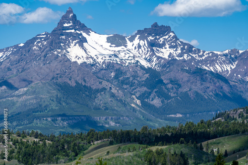Beautiful Clarks Fork Overlook along the Beartooth Highway in Wyoming and Montana photo