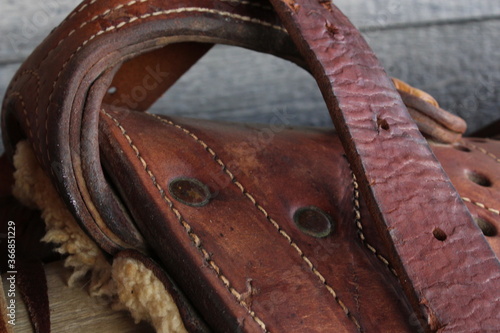 old leather saddle