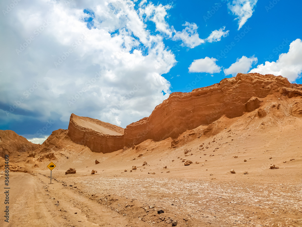 Fototapeta premium Fantastic uninhabited landscapes of the Atacama Desert in Chile