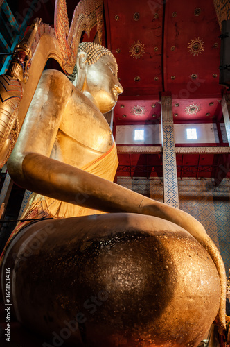 ANG THONG, THAILAND - March 11, 2012 :  Somdet Phra Sri Mueang Thong statue or beautiful Buddha statue in Tonson temple photo