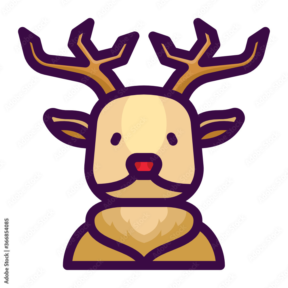 Fototapeta premium Deer - Christmas Day Icon