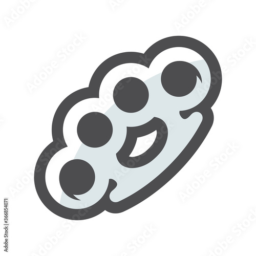 Metal Brass Knuckles Vector icon Cartoon illustration