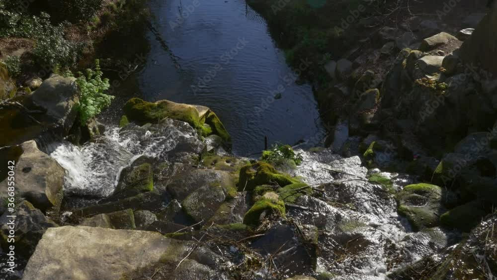 Hd shot of the waterfall between the green rainforest. Hd shot of the waterfall between the green rainforest.