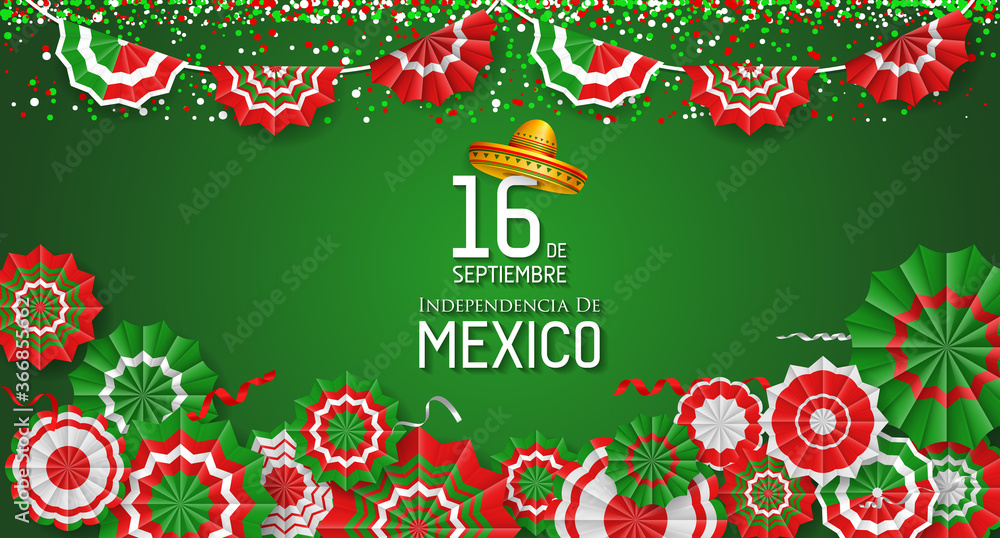 Mexico Independence Day (Día de la Independencia). - obrazy, fototapety, plakaty 