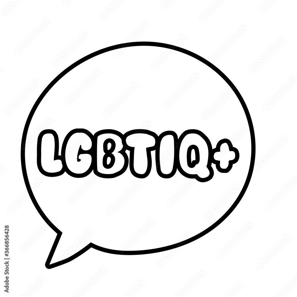 lgbtiq word in speech bubble line style icon lgbtiq word in speech bubble line style icon