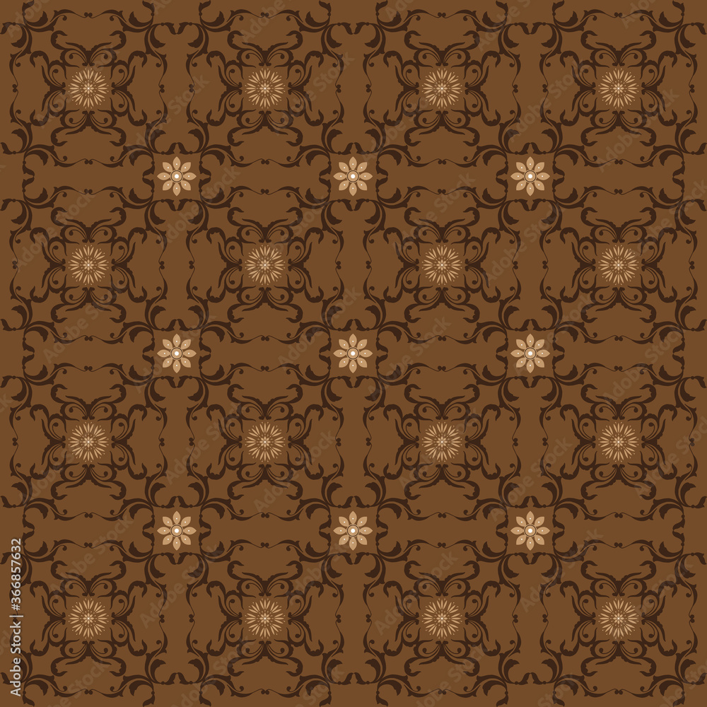 Indonesian batik motifs on very distinctive patterns with dark brown color design. Indonesian batik motifs on very distinctive patterns with dark brown color design.
