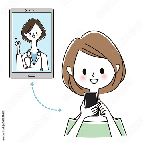 オンライン診療を受ける女性