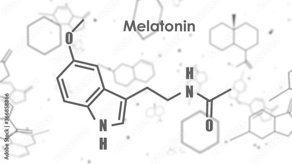 Melatonin Line Structure Melatonin hormone chemical molecular formula. In humans, it plays a ...