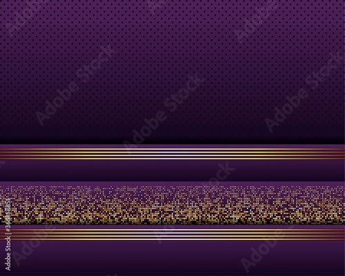 Luxury dark purple background with golden glitter