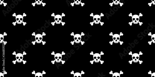 skull Halloween seamless pattern crossbones pirate vector symbol ghost scarf isolated repeat wallpaper tile background cartoon doodle illustration black design