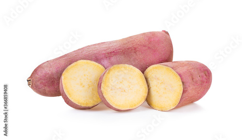 sweet yam potato on white background