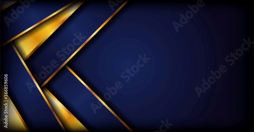 abstract luxury design background with overlap layers with golden element decoration