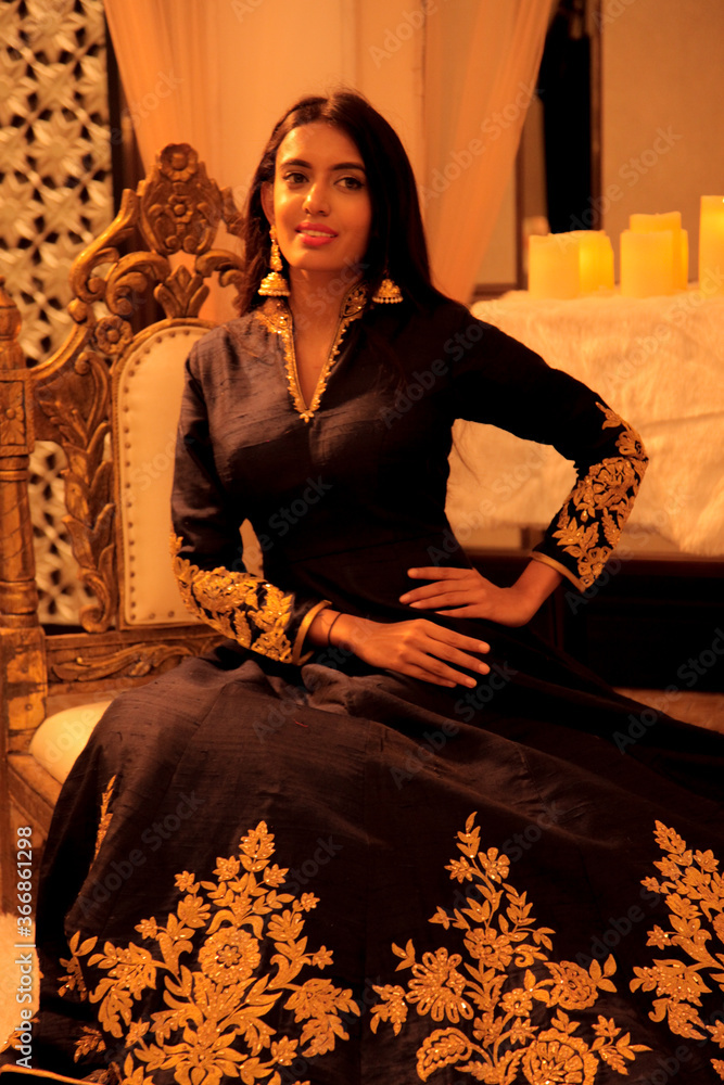 Aditi Rao Hydari Poses For A Black Anarkali Dress