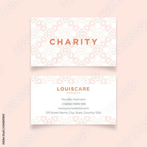 Beauty pattern charity design business card template