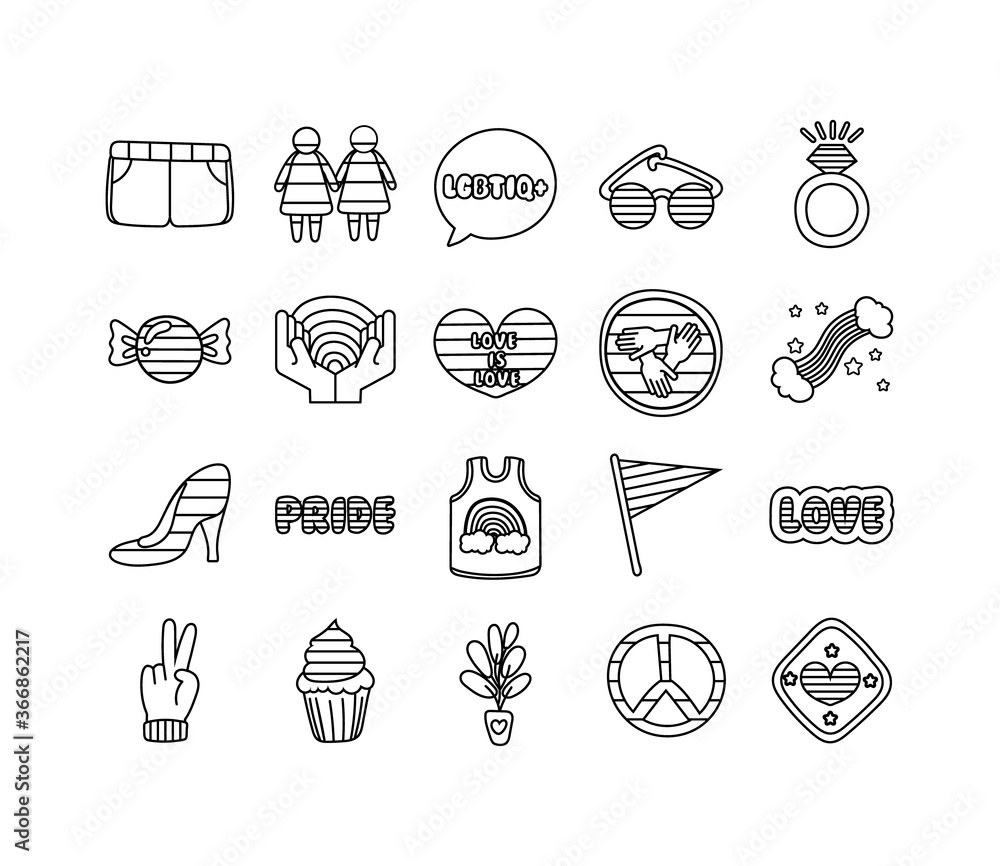 bundle of lgbtq set icons