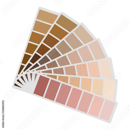 Color palette. Vector pattern of flowers. The pattern is brown. Abstract gradient of skin colors. Beige shades.