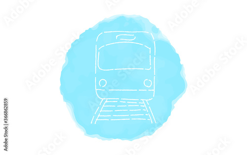 アナログ手書き風のゆるいタッチのアイコン：電車