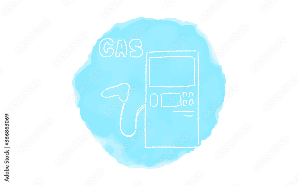 アナログ手書き風のゆるいタッチのアイコン ガソリンスタンド Stock Vector Adobe Stock