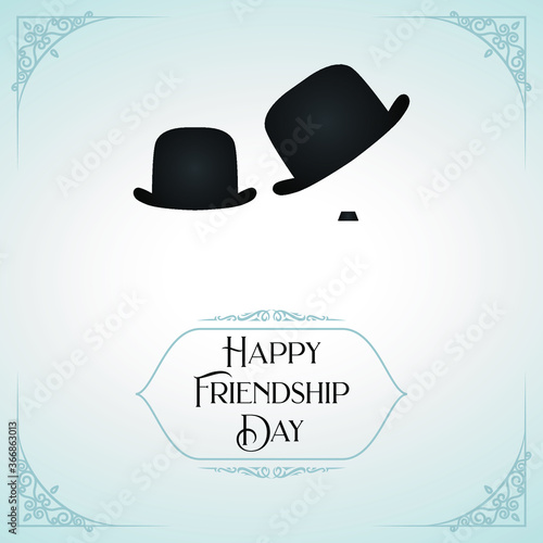 Minimal Vector Design of Friendship Day - two Hats - laurel and hardy 