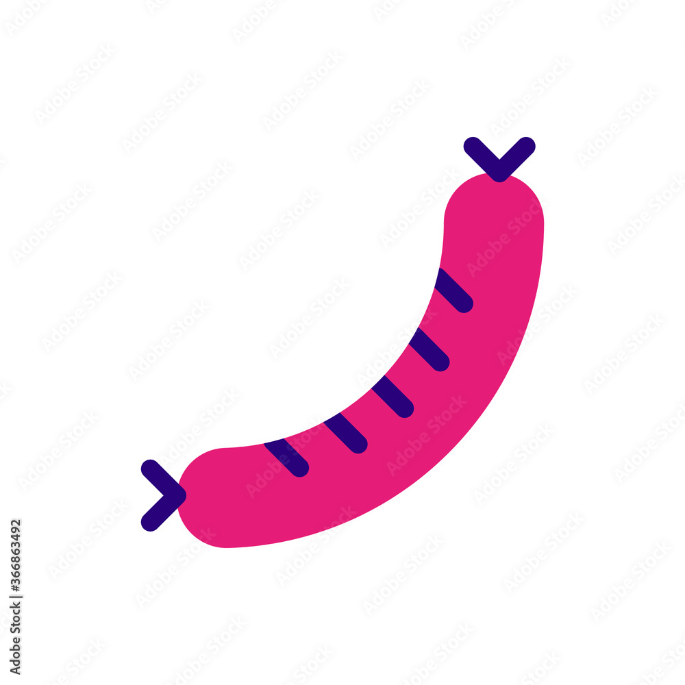 sausage icon vector illustration flat style. food icon set. sausage icon vector illustration flat style. food icon set.