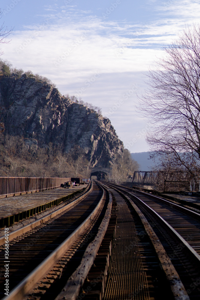 Fototapeta premium railway in the mountains