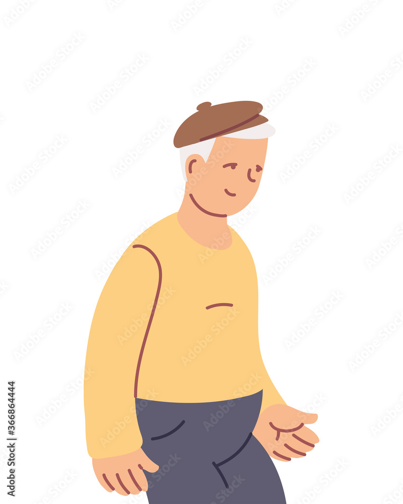 Fototapeta premium grandfather old man smiling cartoon