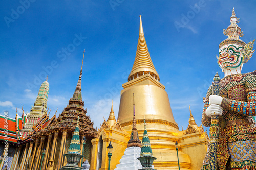 Schilderij op canvas wat phra kaew land mark bangkok thailand