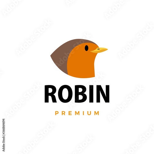 robin flat logo vector icon illustration