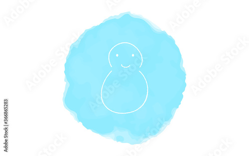 アナログ手書き風のゆるいタッチのアイコン：雪だるま