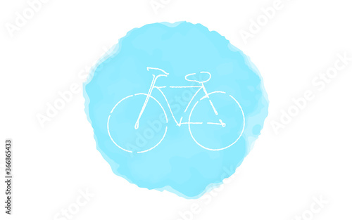 アナログ手書き風のゆるいタッチのアイコン：自転車