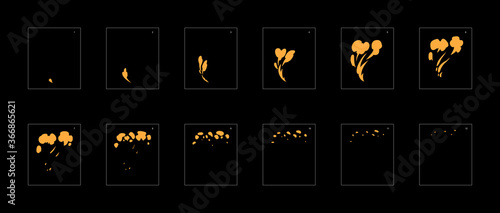 Shine dust effect. Dust explosion animation effect. Animation sprite sheet for games, cartoon or animation. vector style animation effect 1585.