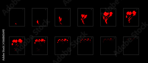 Shine fire effect. Fire explosion animation effect. Animation Sprite sheet for games, cartoon or animation. vector style animation effect 1586.
