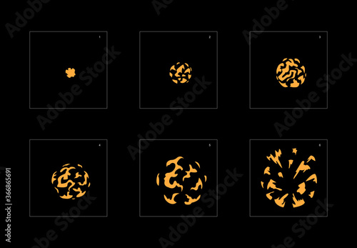 Shine dust effect. Dust explosion animation effect. Animation sprite sheet for games, cartoon or animation. vector style animation effect 1579.