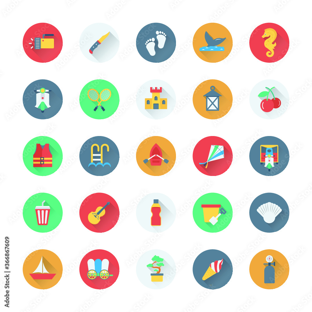 Summer and Holidays Vector Icons 4 Summer and Holidays Vector Icons 4
