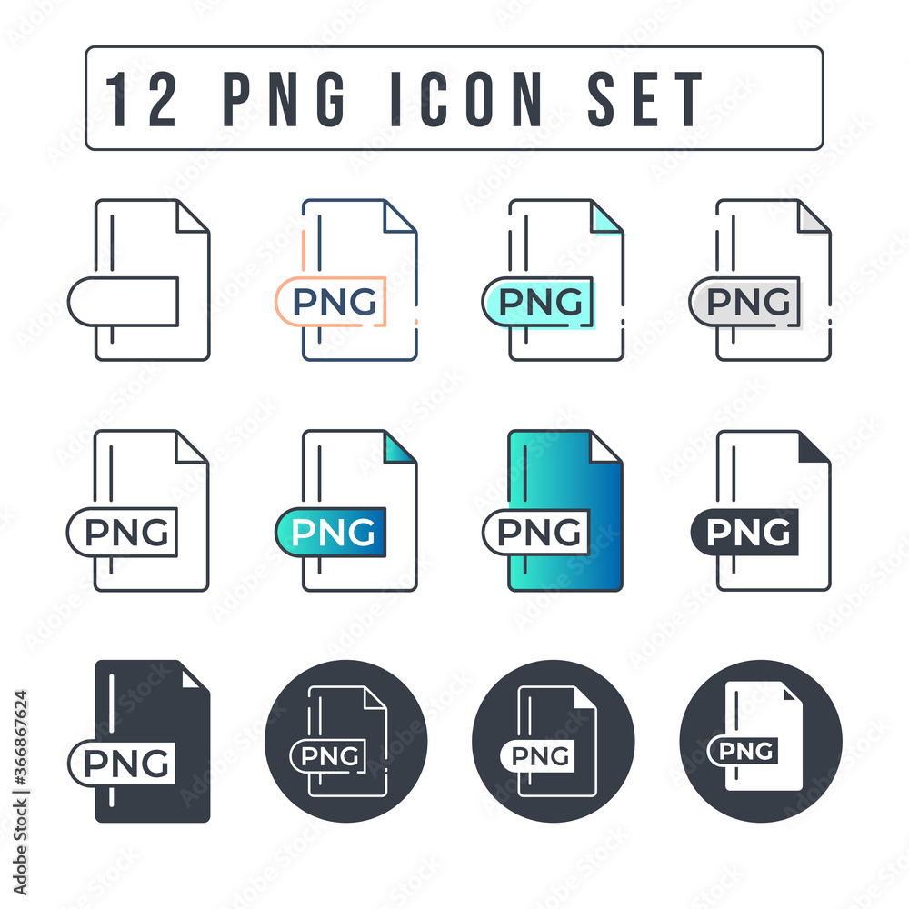 PNG File Format Icon Set. 12 PNG icon set. PNG File Format Icon Set. 12 PNG icon set.