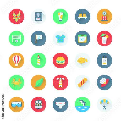 Summer and Holidays Vector Icons 5