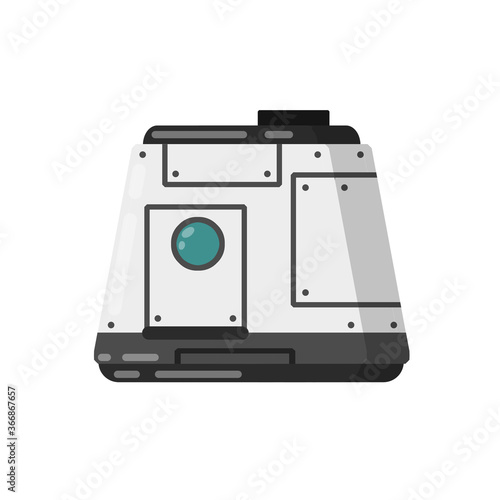 Marisan module of Spacecraft and living quarters. Space flight and modern colonization technologies. Future and science. Colony base of astronaut on Mars. Flat cartoon